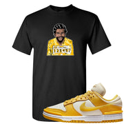 Vivid Sulfur Low Dunks T Shirt | Escobar Illustration, Black