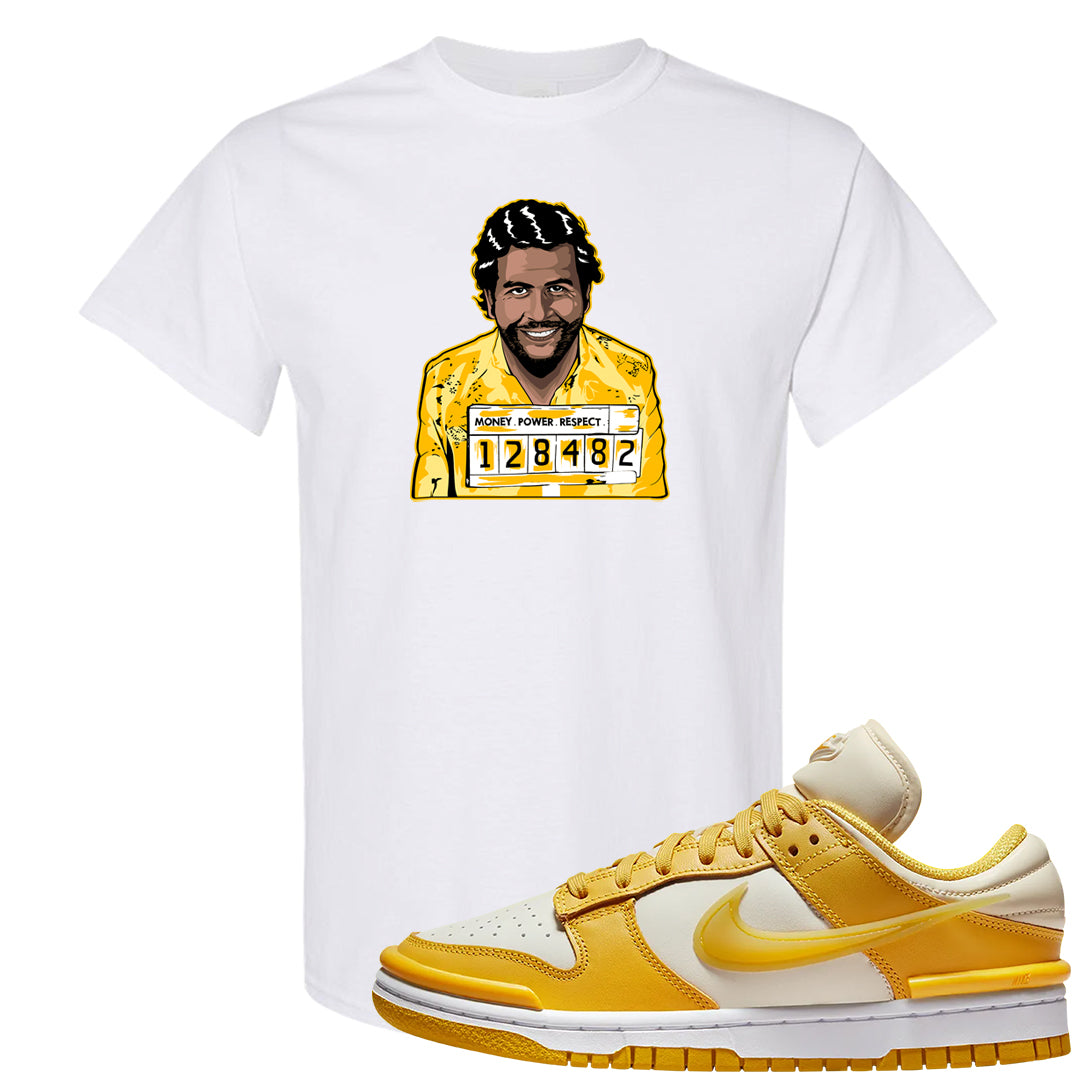 Vivid Sulfur Low Dunks T Shirt | Escobar Illustration, White