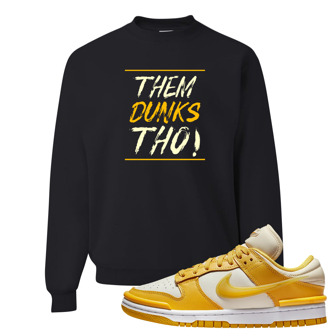 Vivid Sulfur Low Dunks Crewneck Sweatshirt | Them Dunks Tho, Black