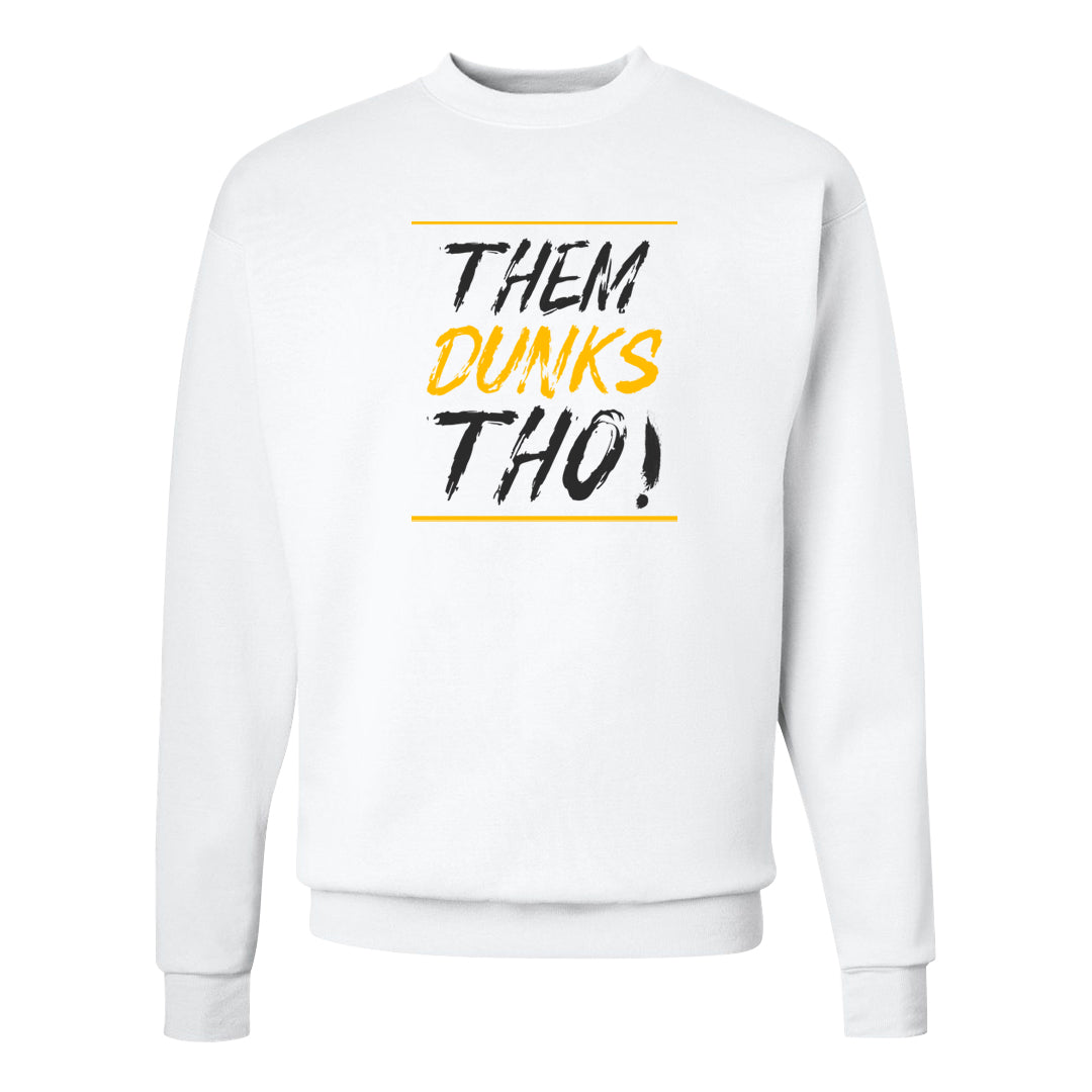 Vivid Sulfur Low Dunks Crewneck Sweatshirt | Them Dunks Tho, White