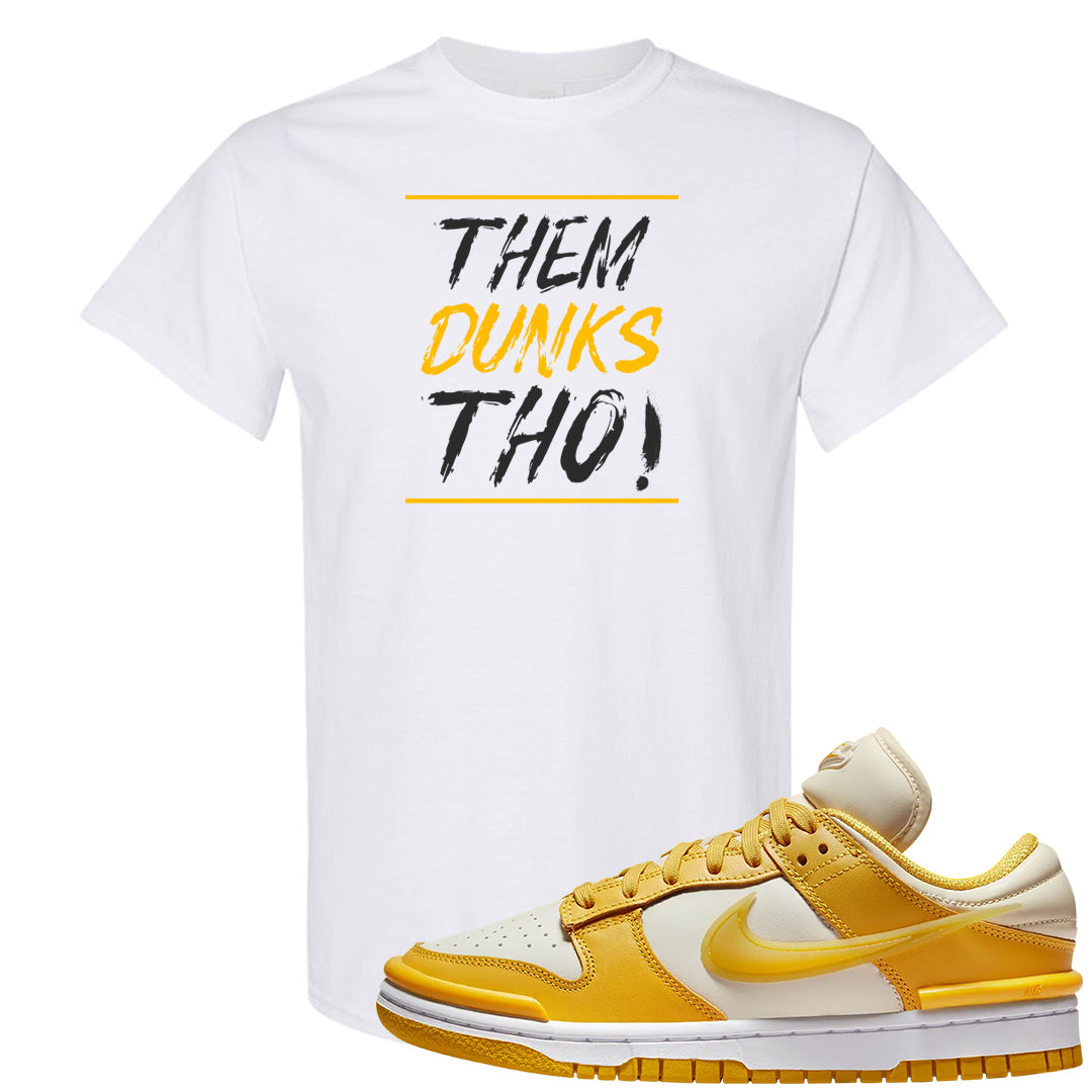 Vivid Sulfur Low Dunks T Shirt | Them Dunks Tho, White