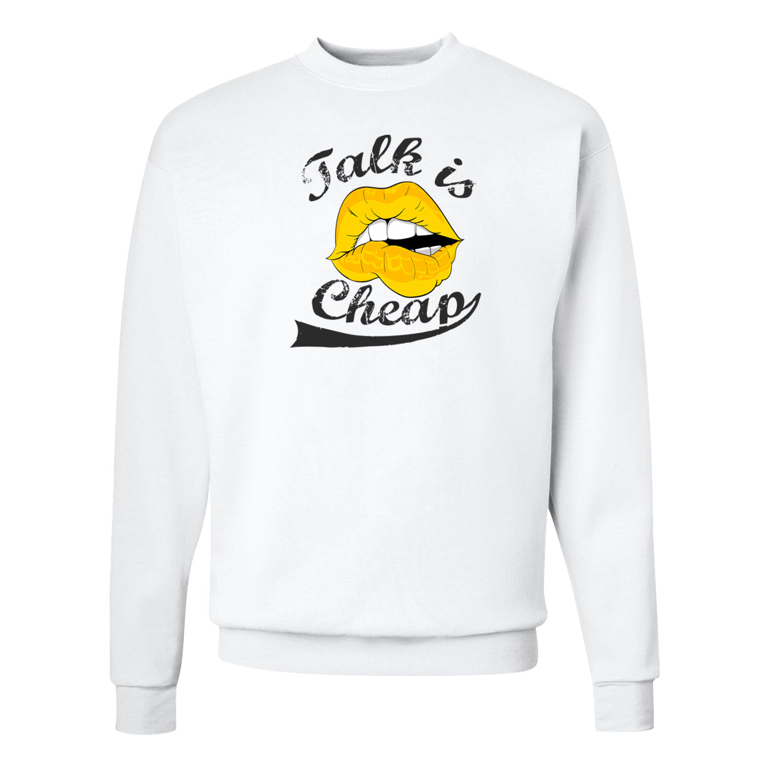 Vivid Sulfur Low Dunks Crewneck Sweatshirt | Talk Lips, White