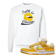 Vivid Sulfur Low Dunks Crewneck Sweatshirt | Talk Lips, White