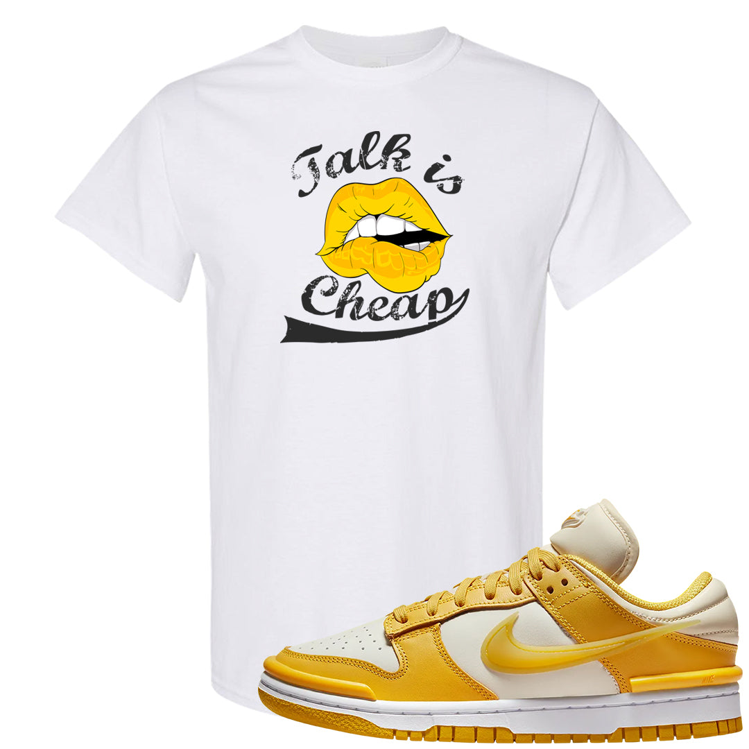 Vivid Sulfur Low Dunks T Shirt | Talk Lips, White