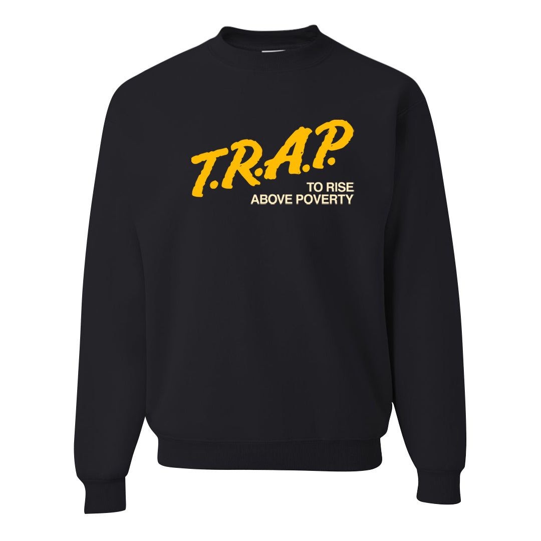 Vivid Sulfur Low Dunks Crewneck Sweatshirt | Trap To Rise Above Poverty, Black