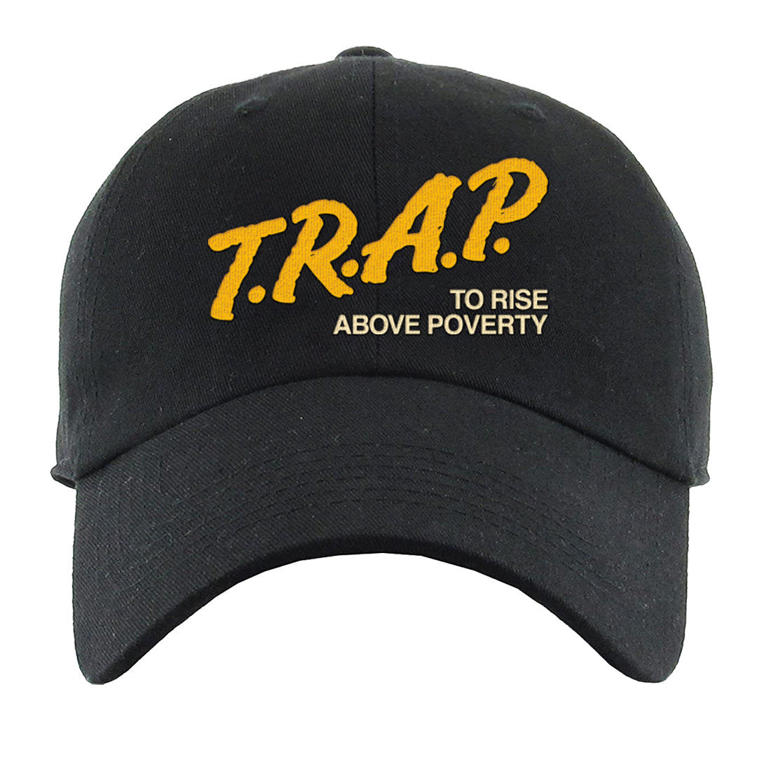 Vivid Sulfur Low Dunks Dad Hat | Trap To Rise Above Poverty, Black