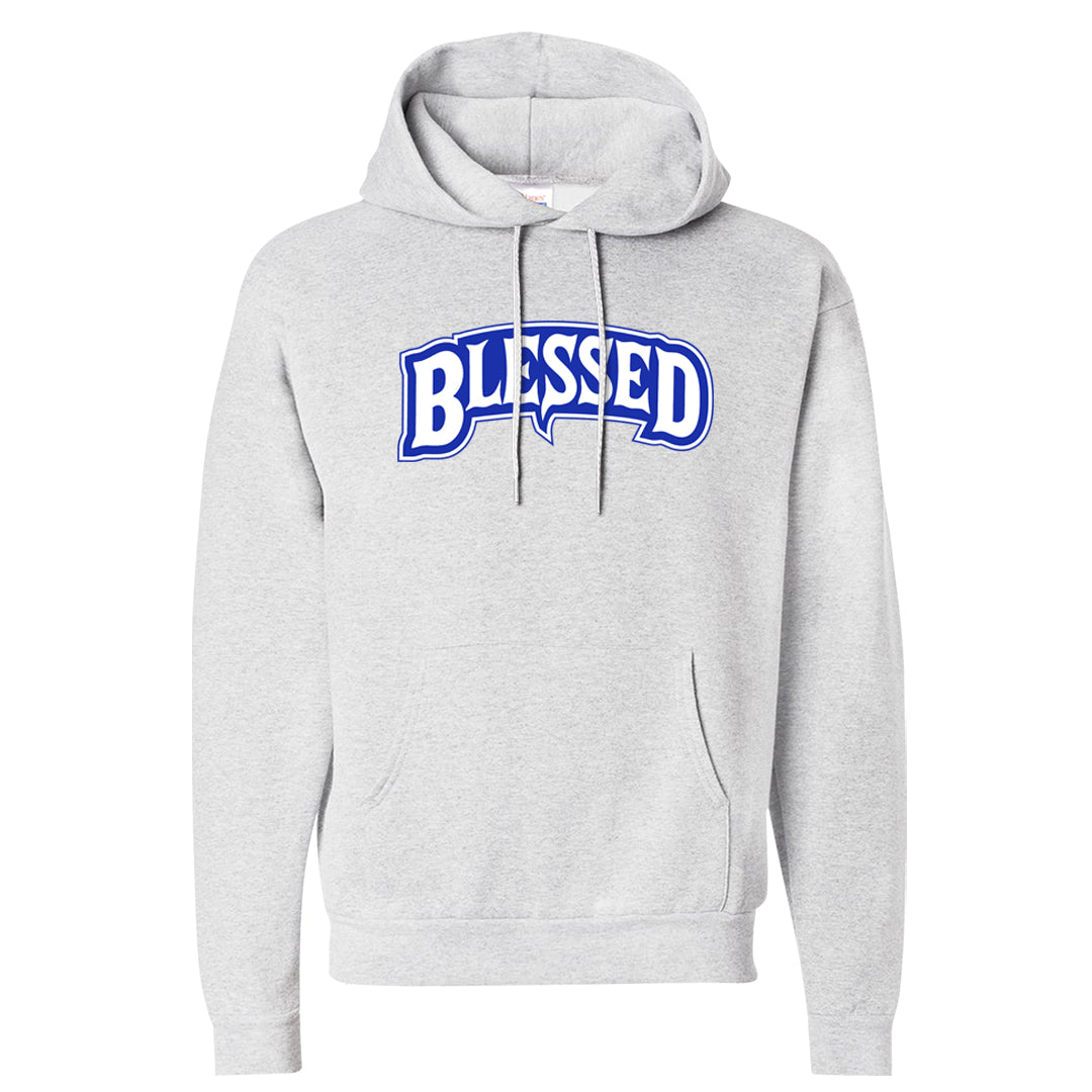 White Blue Low Dunks Hoodie | Blessed Arch, Ash