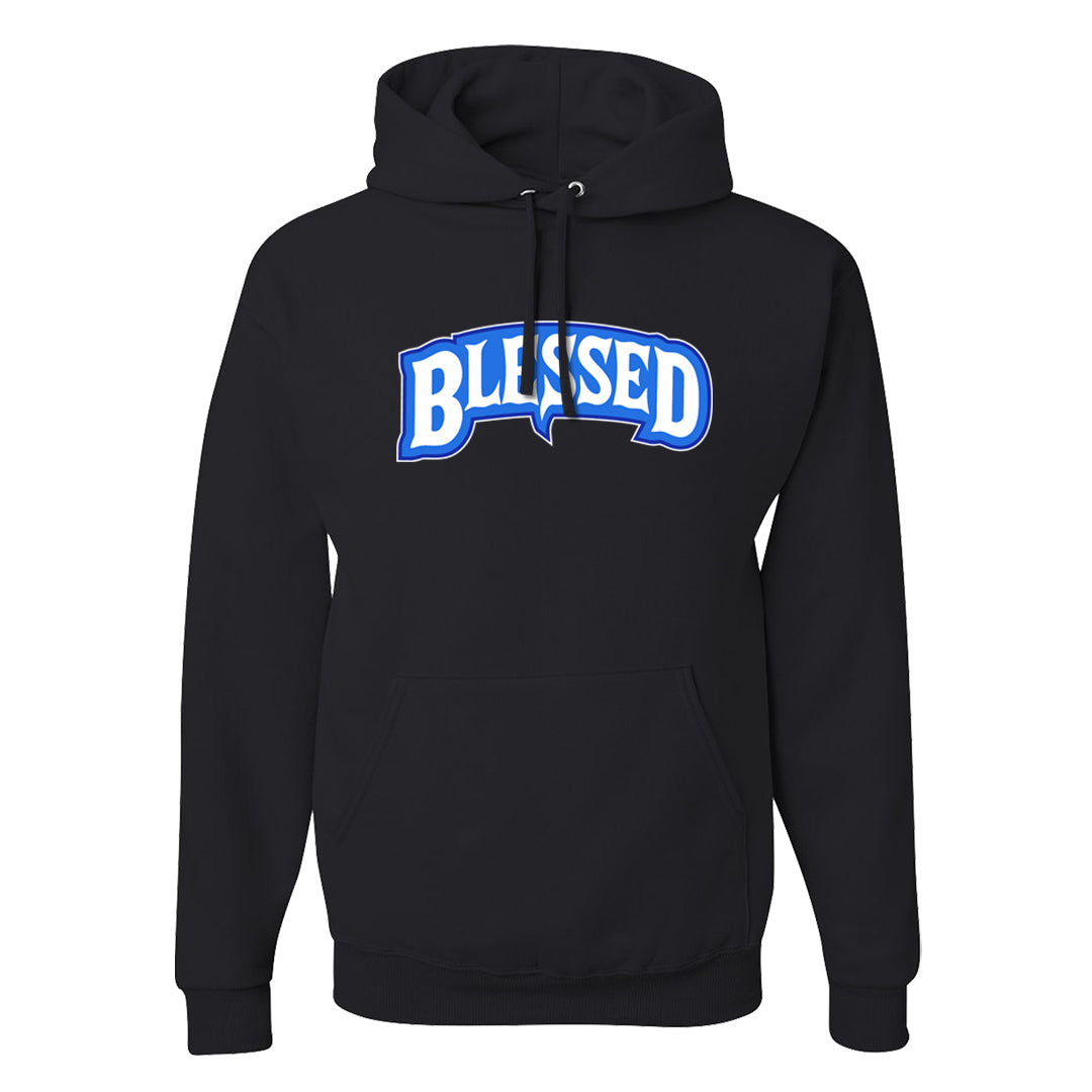 White Blue Low Dunks Hoodie | Blessed Arch, Black