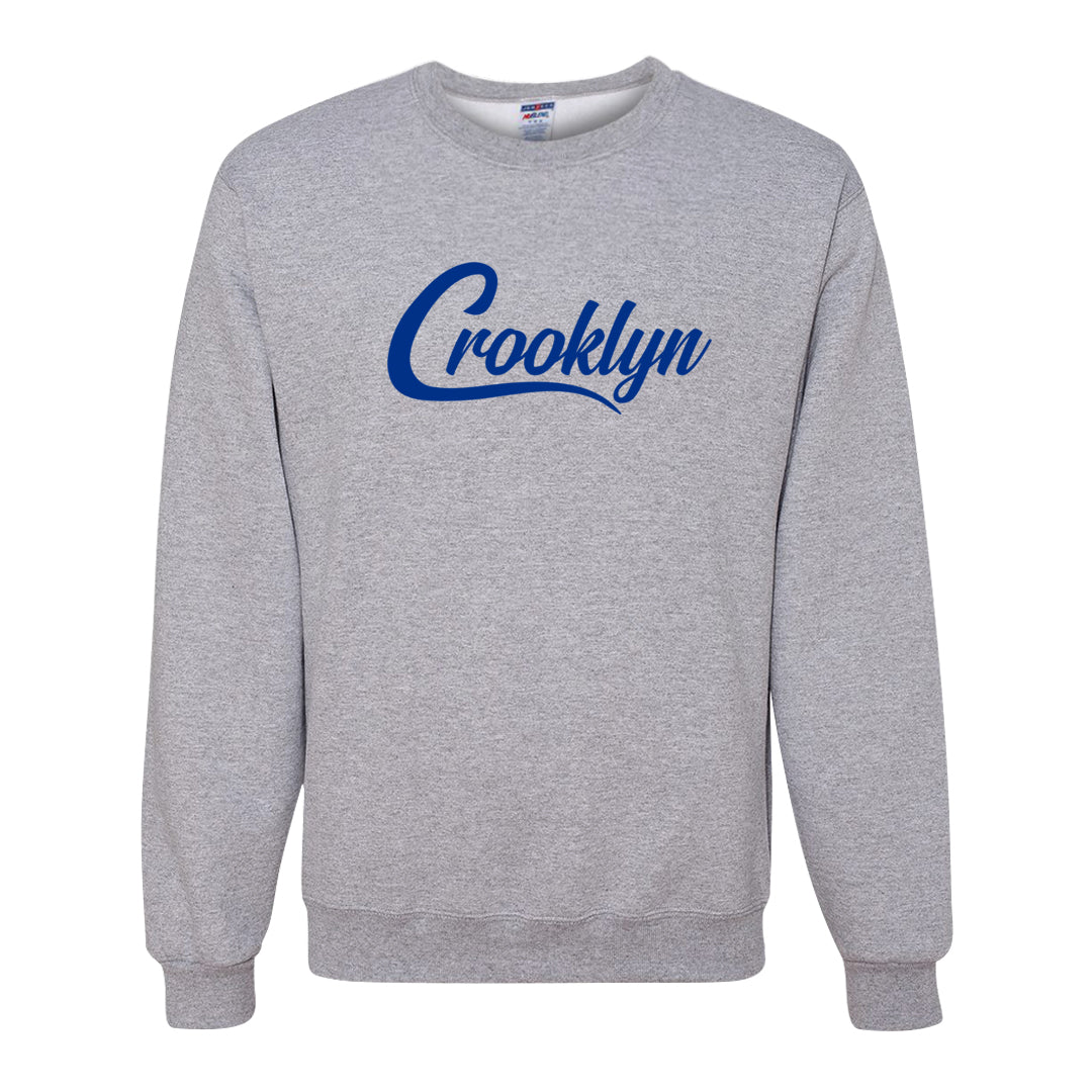 White Blue Low Dunks Crewneck Sweatshirt | Crooklyn, Ash