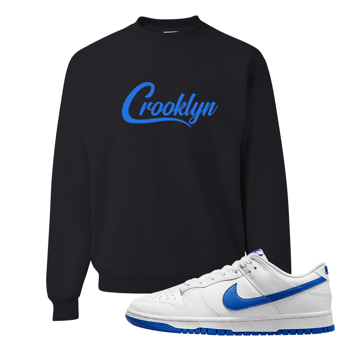 White Blue Low Dunks Crewneck Sweatshirt | Crooklyn, Black