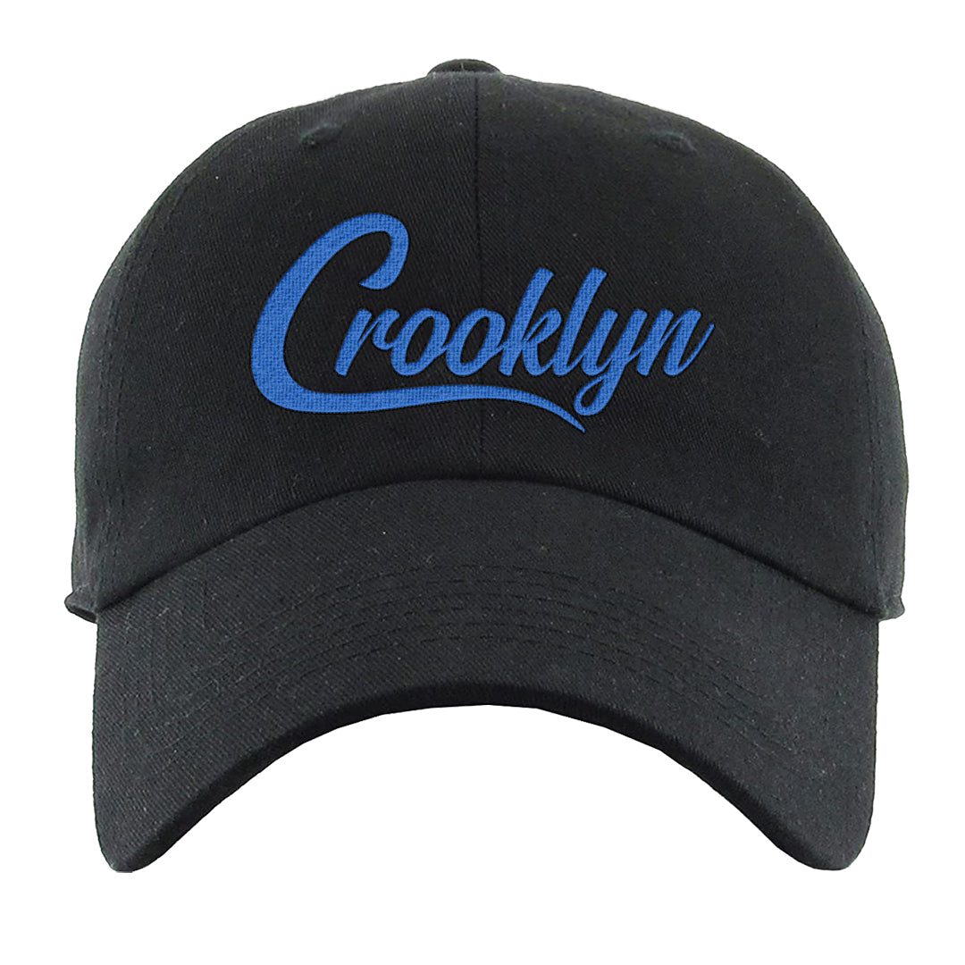 White Blue Low Dunks Dad Hat | Crooklyn, Black