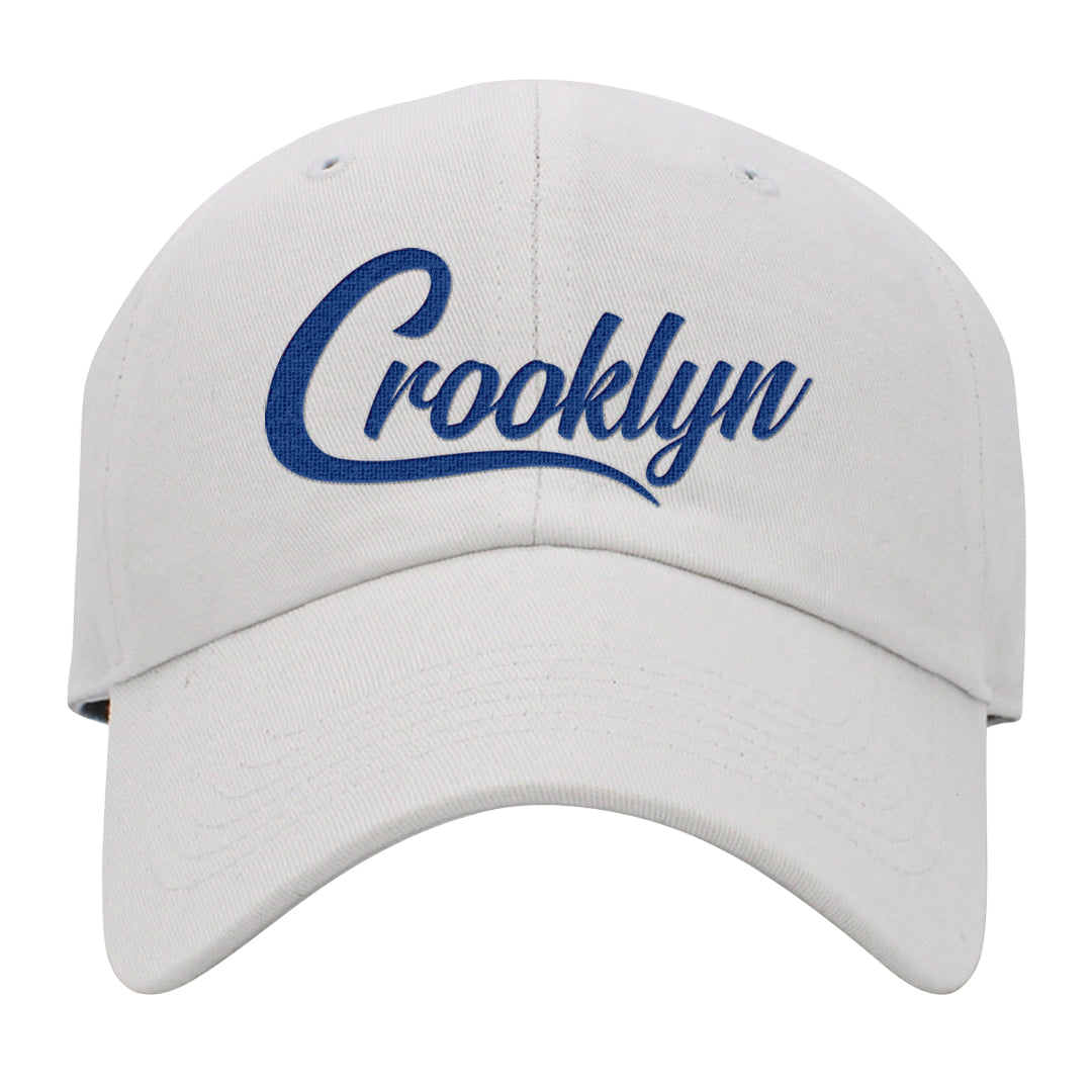 White Blue Low Dunks Dad Hat | Crooklyn, White
