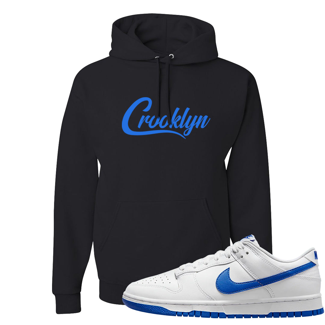 White Blue Low Dunks Hoodie | Crooklyn, Black