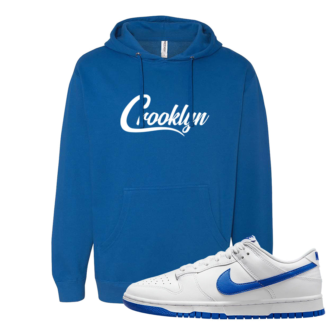 White Blue Low Dunks Hoodie | Crooklyn, Royal