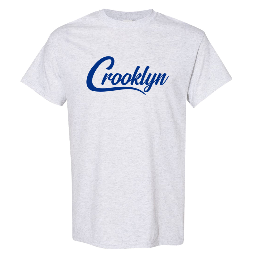 White Blue Low Dunks T Shirt | Crooklyn, Ash