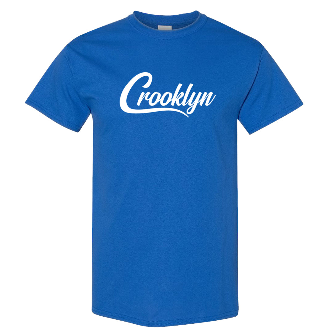 White Blue Low Dunks T Shirt | Crooklyn, Royal