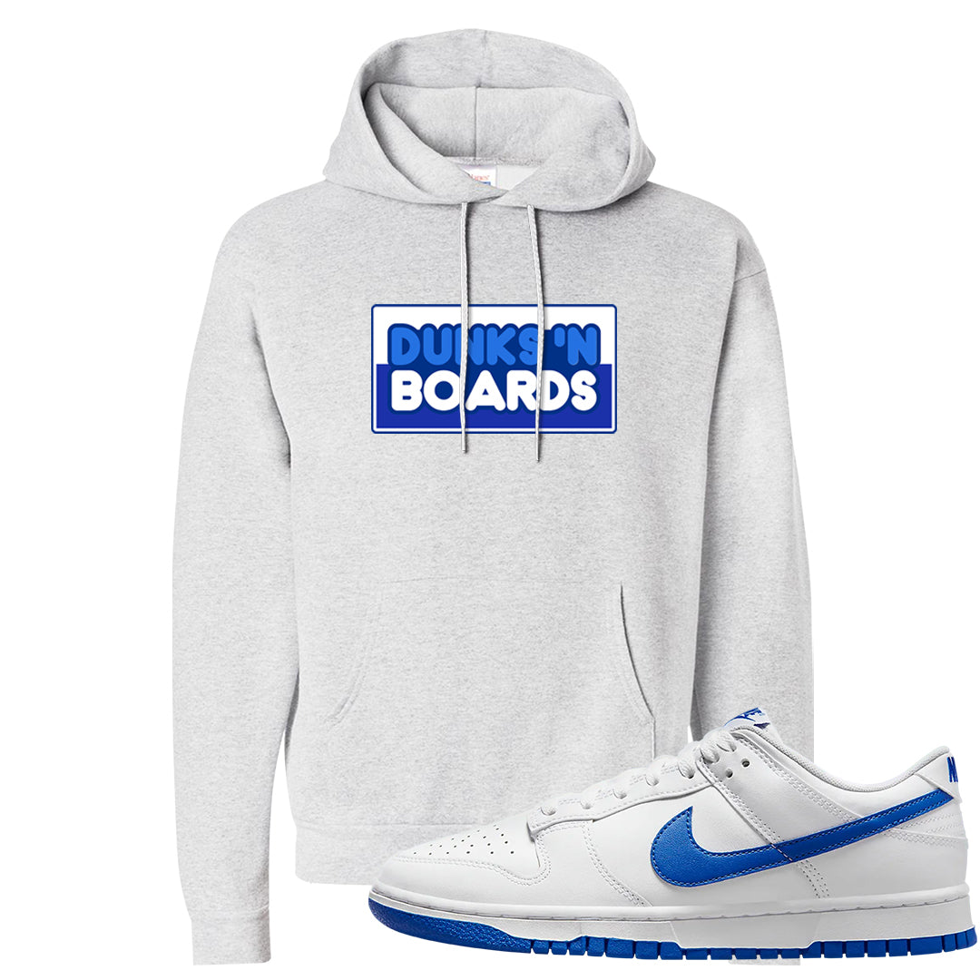 White Blue Low Dunks Hoodie | Dunks N Boards, Ash