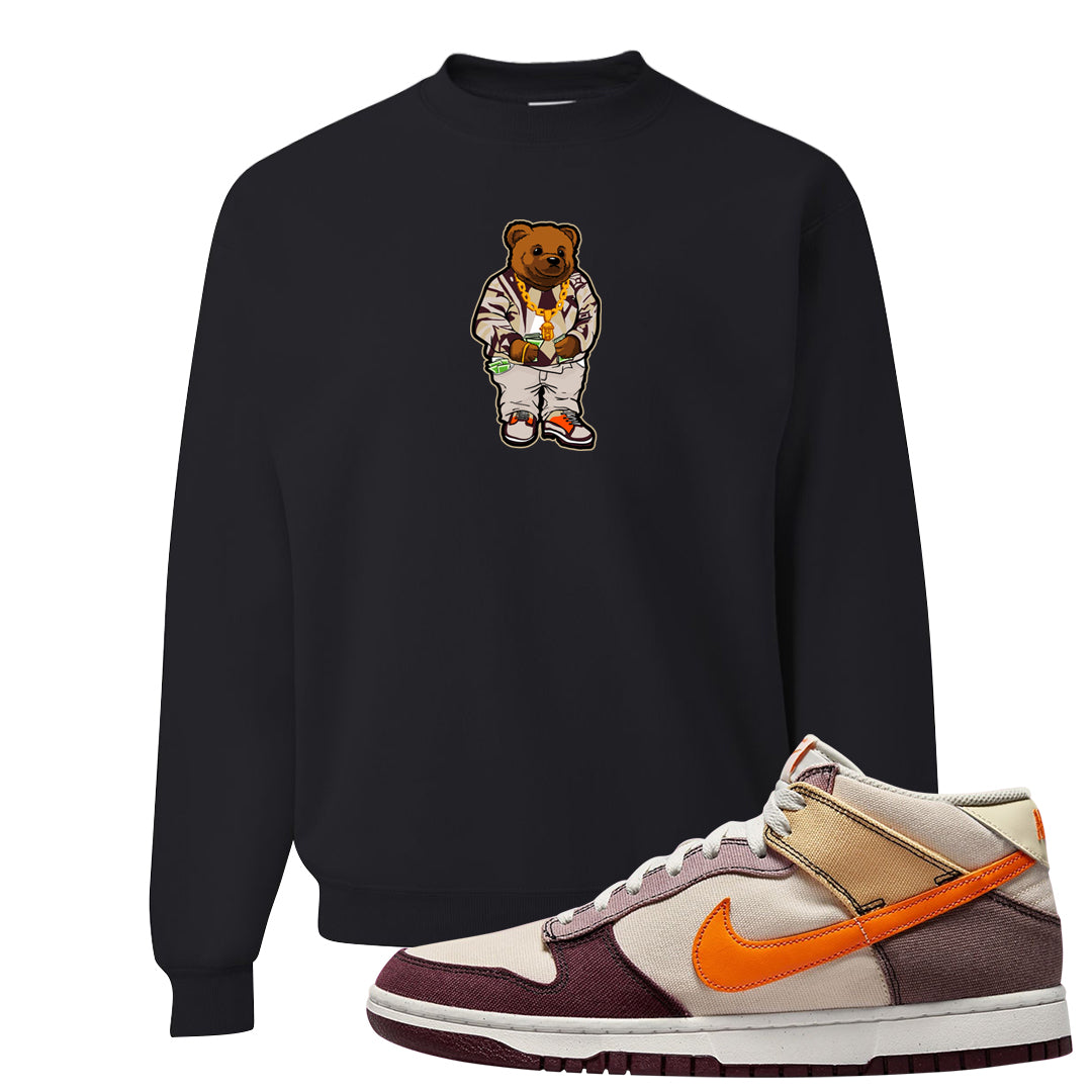 Coconut Milk Mid Dunks Crewneck Sweatshirt | Sweater Bear, Black