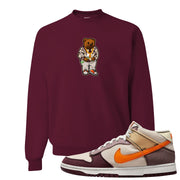 Coconut Milk Mid Dunks Crewneck Sweatshirt | Sweater Bear, Maroon