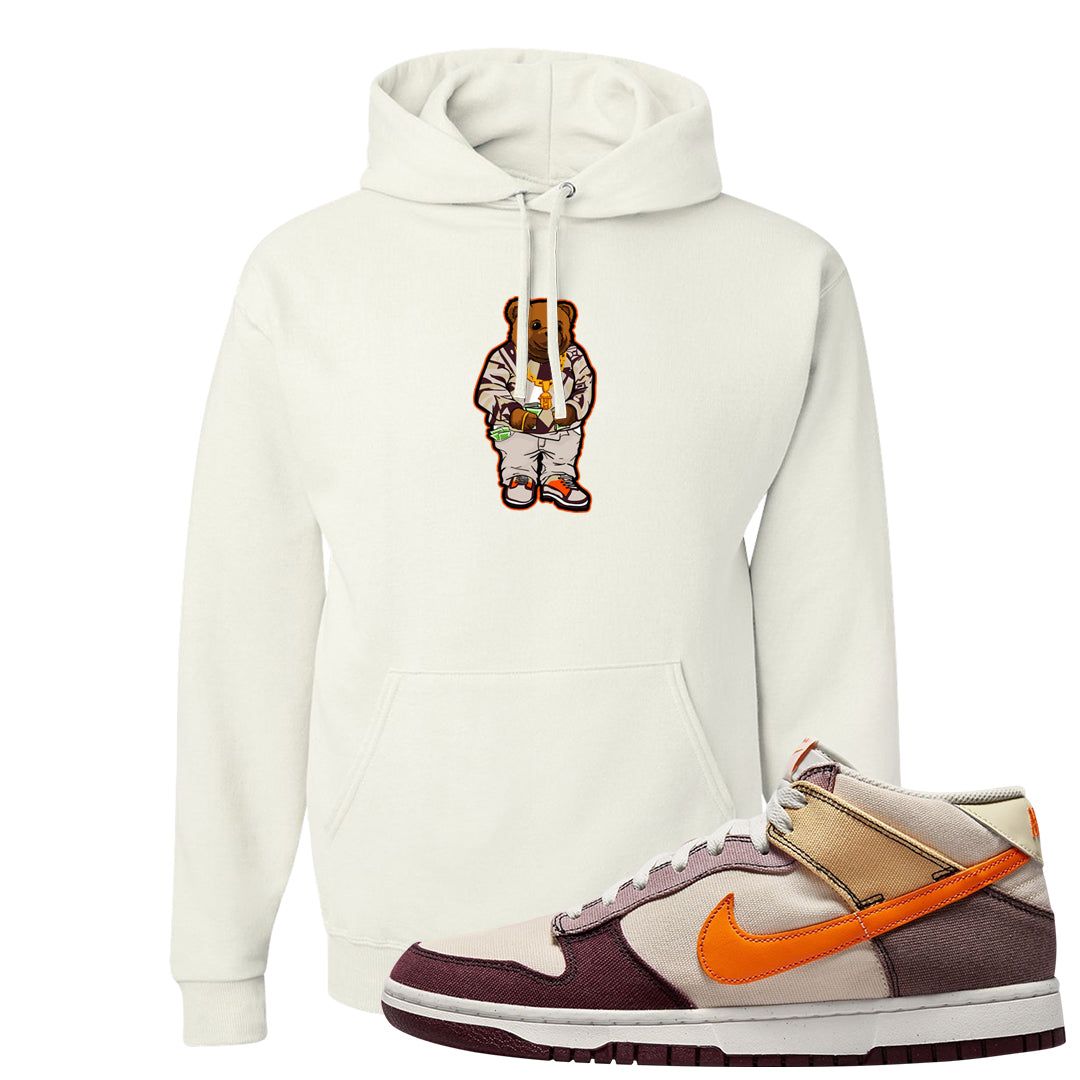 Coconut Milk Mid Dunks Hoodie | Sweater Bear, White