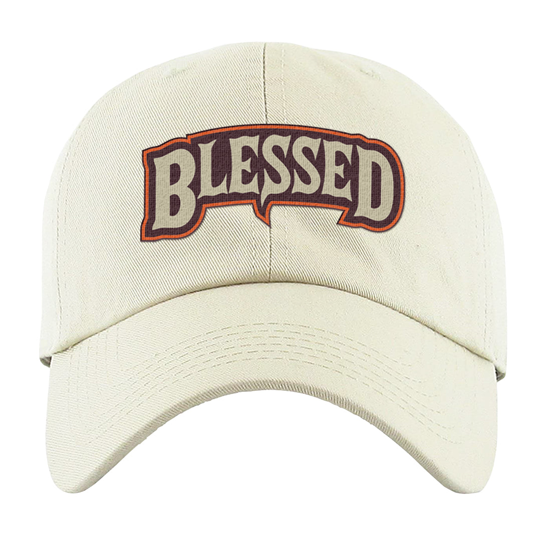 Coconut Milk Mid Dunks Dad Hat | Blessed Arch, White