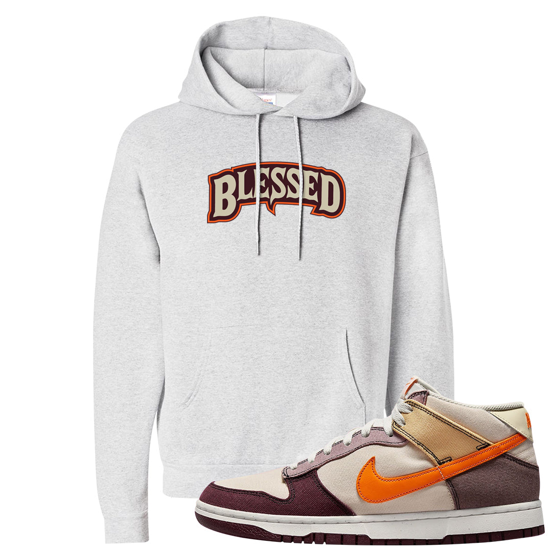Coconut Milk Mid Dunks Hoodie | Blessed Arch, Ash