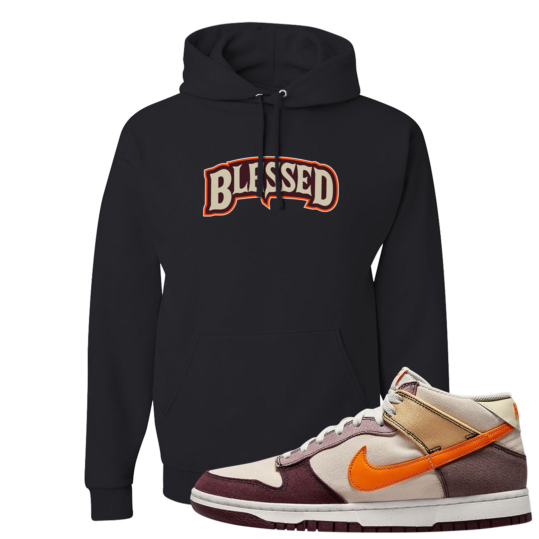 Coconut Milk Mid Dunks Hoodie | Blessed Arch, Black