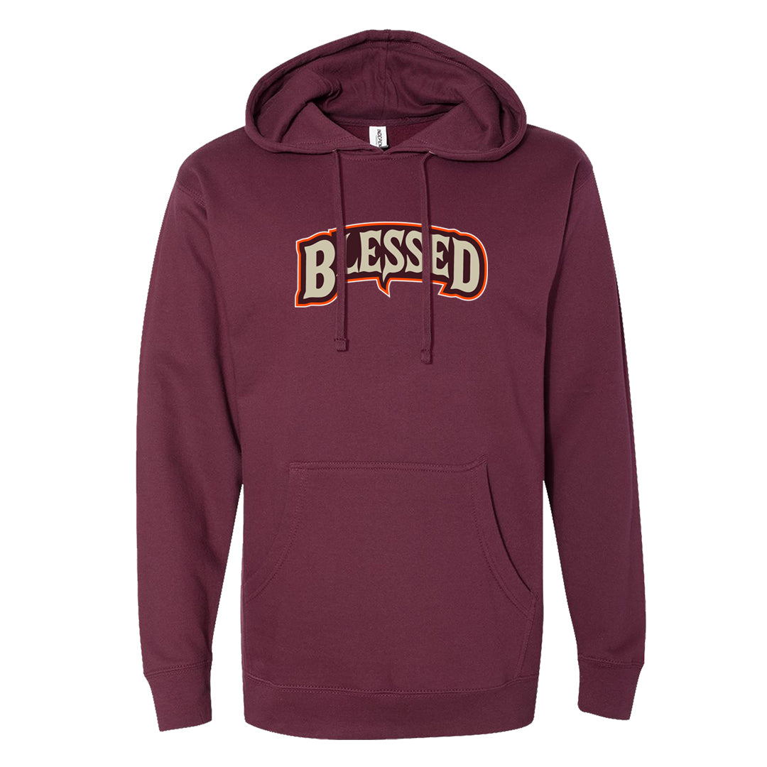 Coconut Milk Mid Dunks Hoodie | Blessed Arch, Maroon