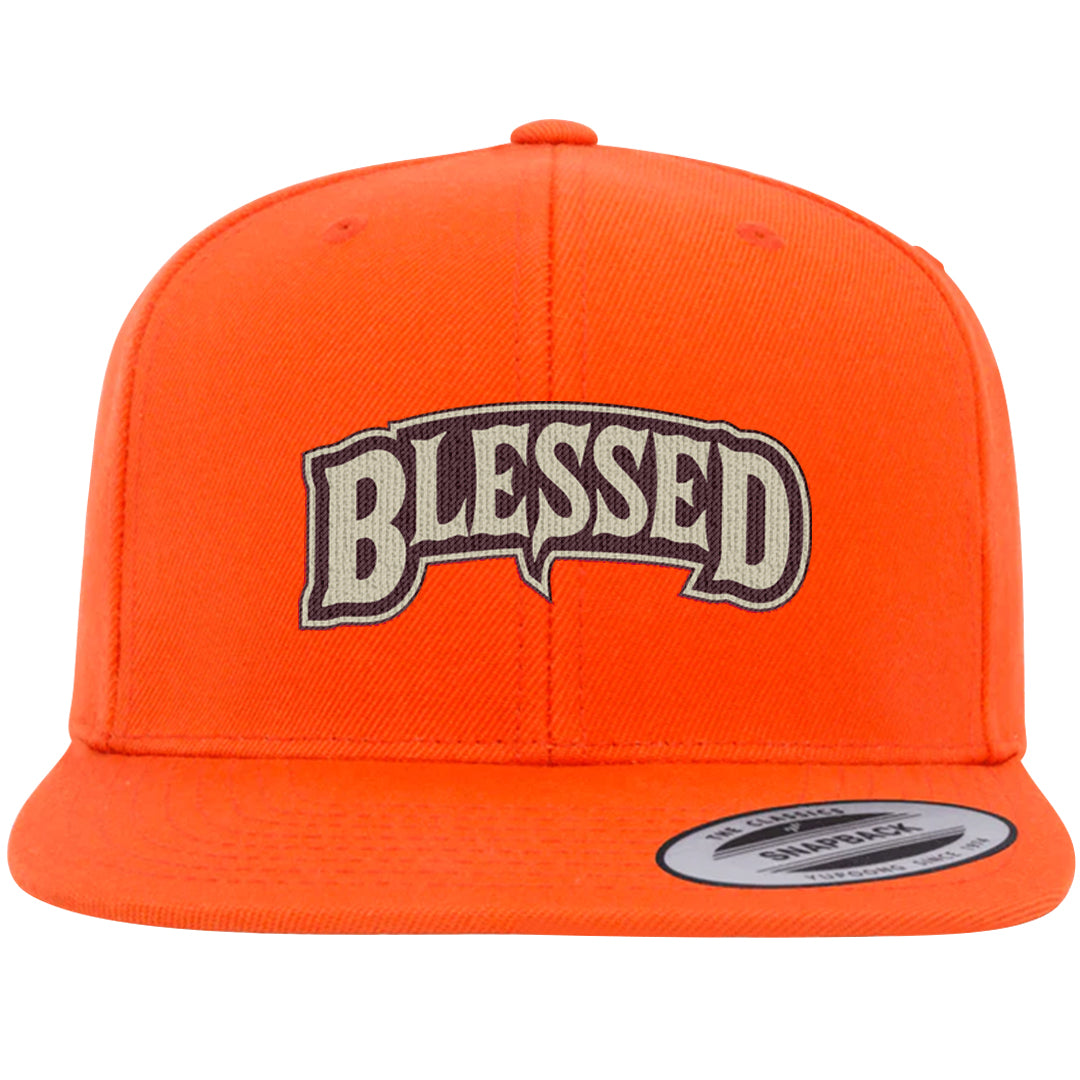 Coconut Milk Mid Dunks Snapback Hat | Blessed Arch, Orange