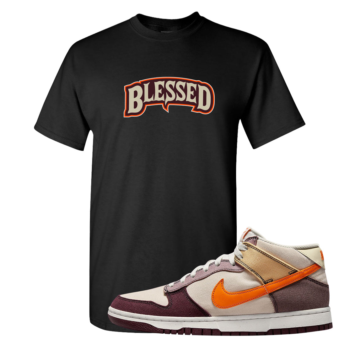 Coconut Milk Mid Dunks T Shirt | Blessed Arch, Black