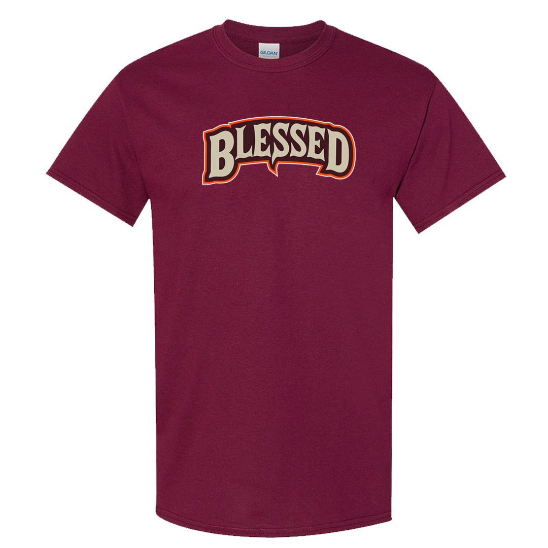 Coconut Milk Mid Dunks T Shirt | Blessed Arch, Maroon