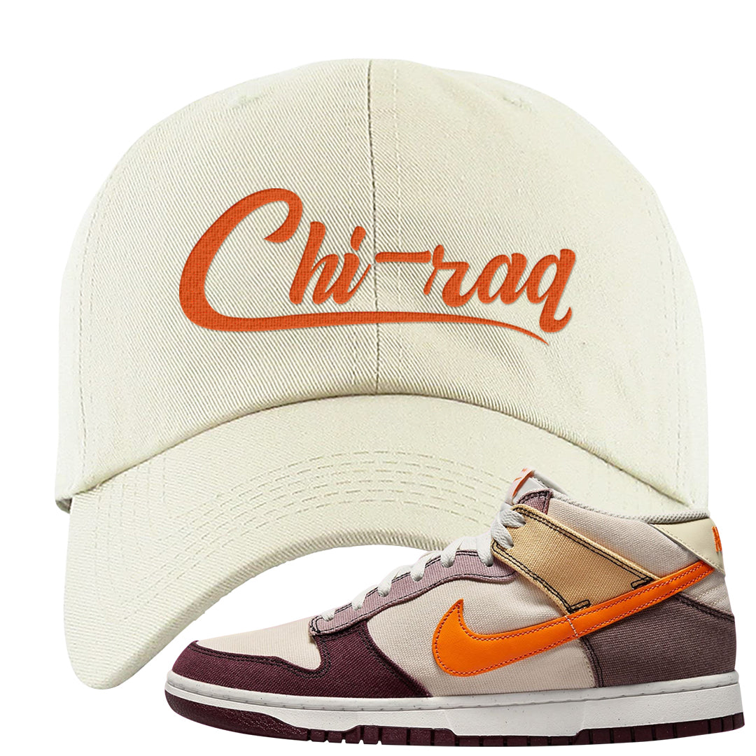 Coconut Milk Mid Dunks Dad Hat | Chiraq, White