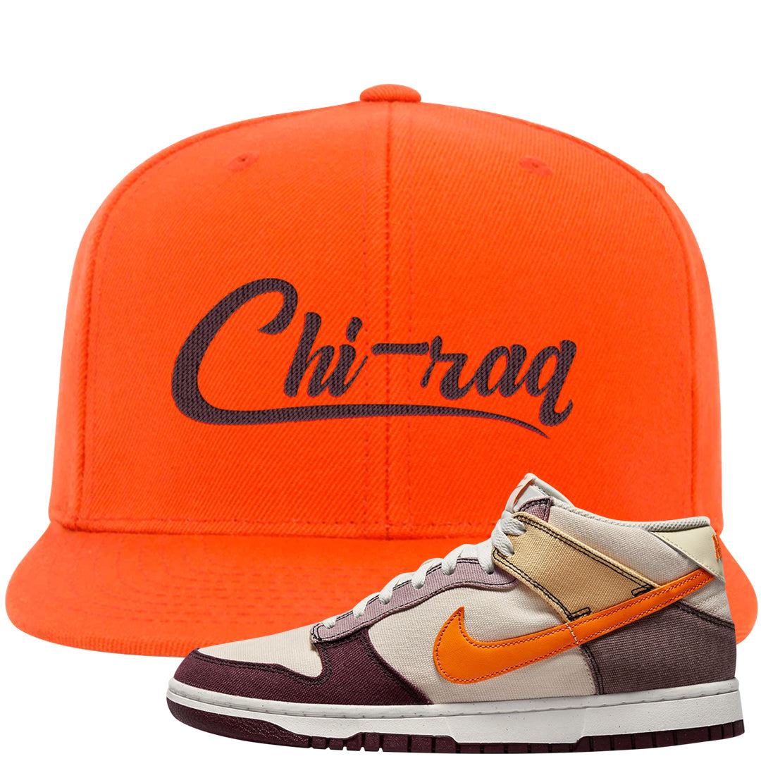 Coconut Milk Mid Dunks Snapback Hat | Chiraq, Orange