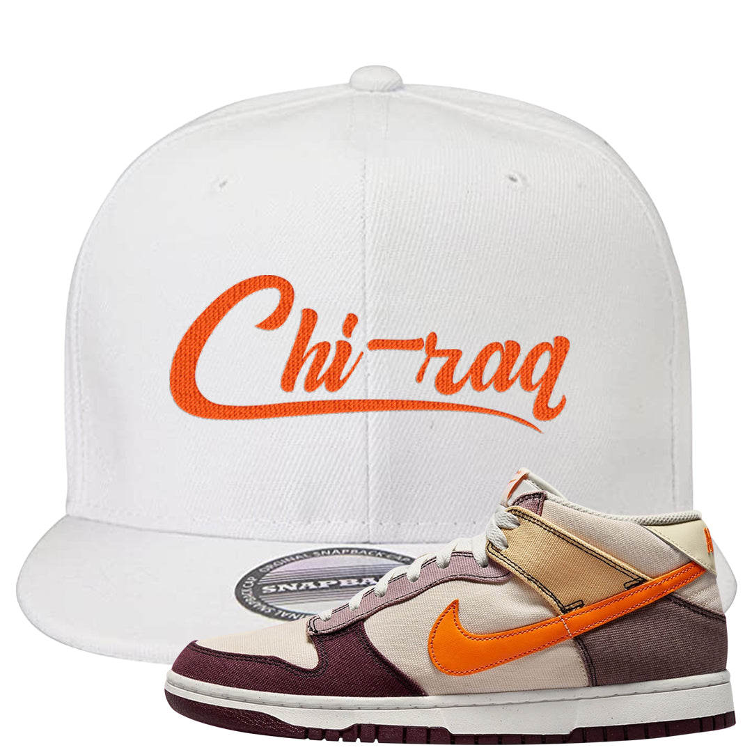 Coconut Milk Mid Dunks Snapback Hat | Chiraq, White