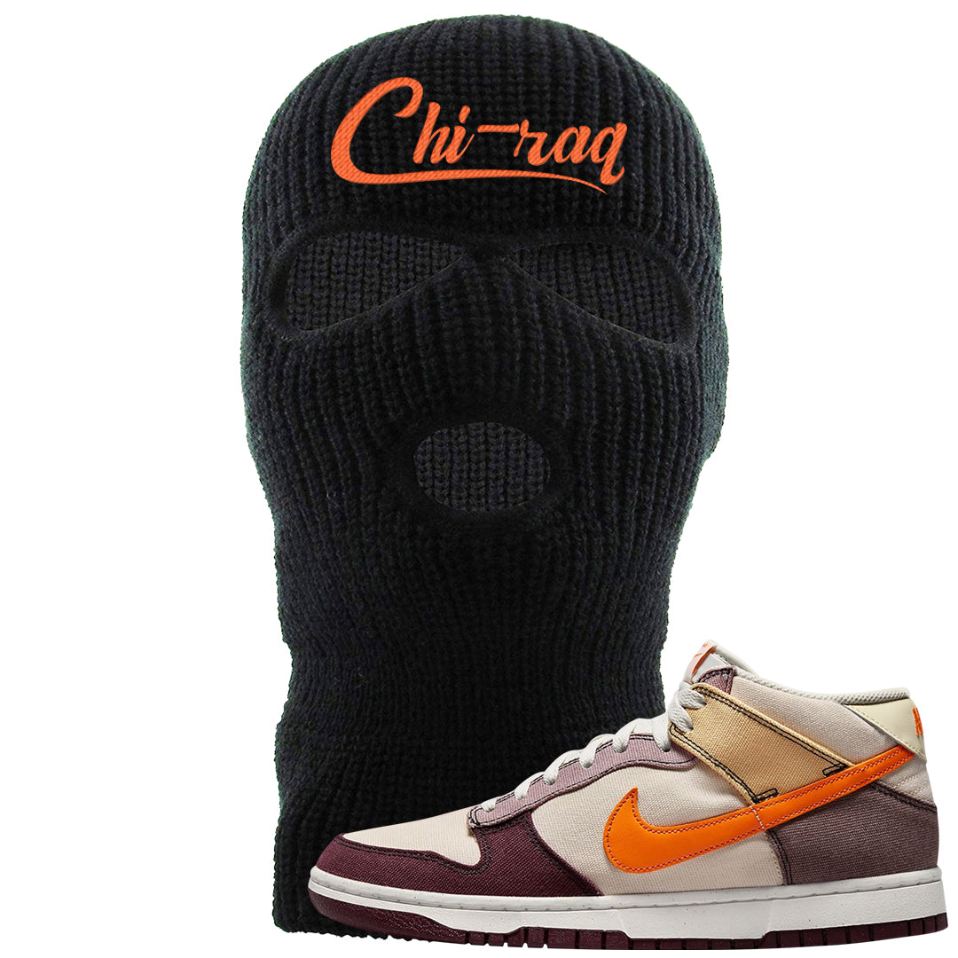 Coconut Milk Mid Dunks Ski Mask | Chiraq, Black