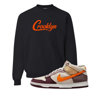 Coconut Milk Mid Dunks Crewneck Sweatshirt | Crooklyn, Black