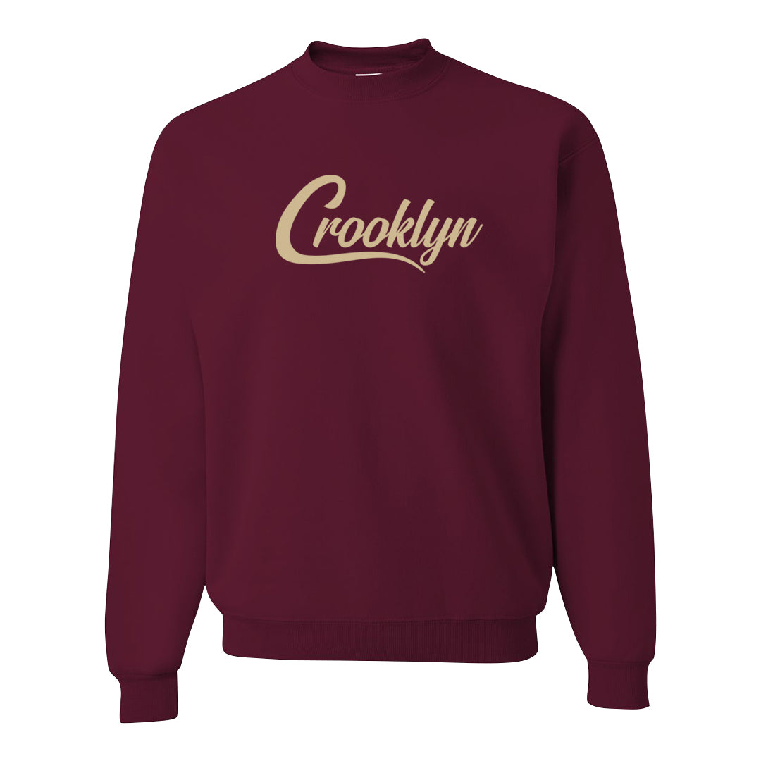 Coconut Milk Mid Dunks Crewneck Sweatshirt | Crooklyn, Maroon