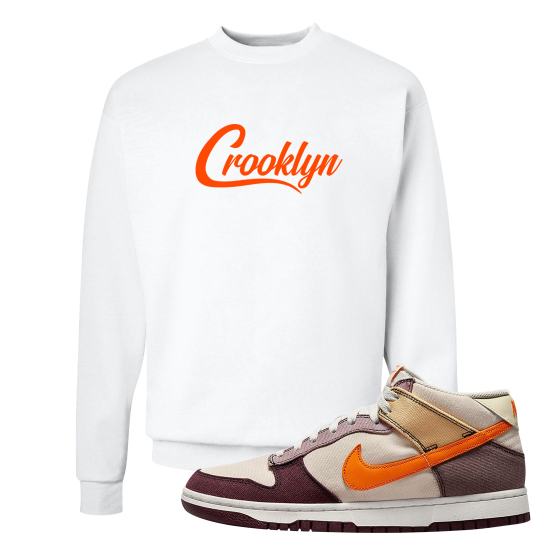 Coconut Milk Mid Dunks Crewneck Sweatshirt | Crooklyn, White