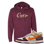 Coconut Milk Mid Dunks Hoodie | Crooklyn, Maroon