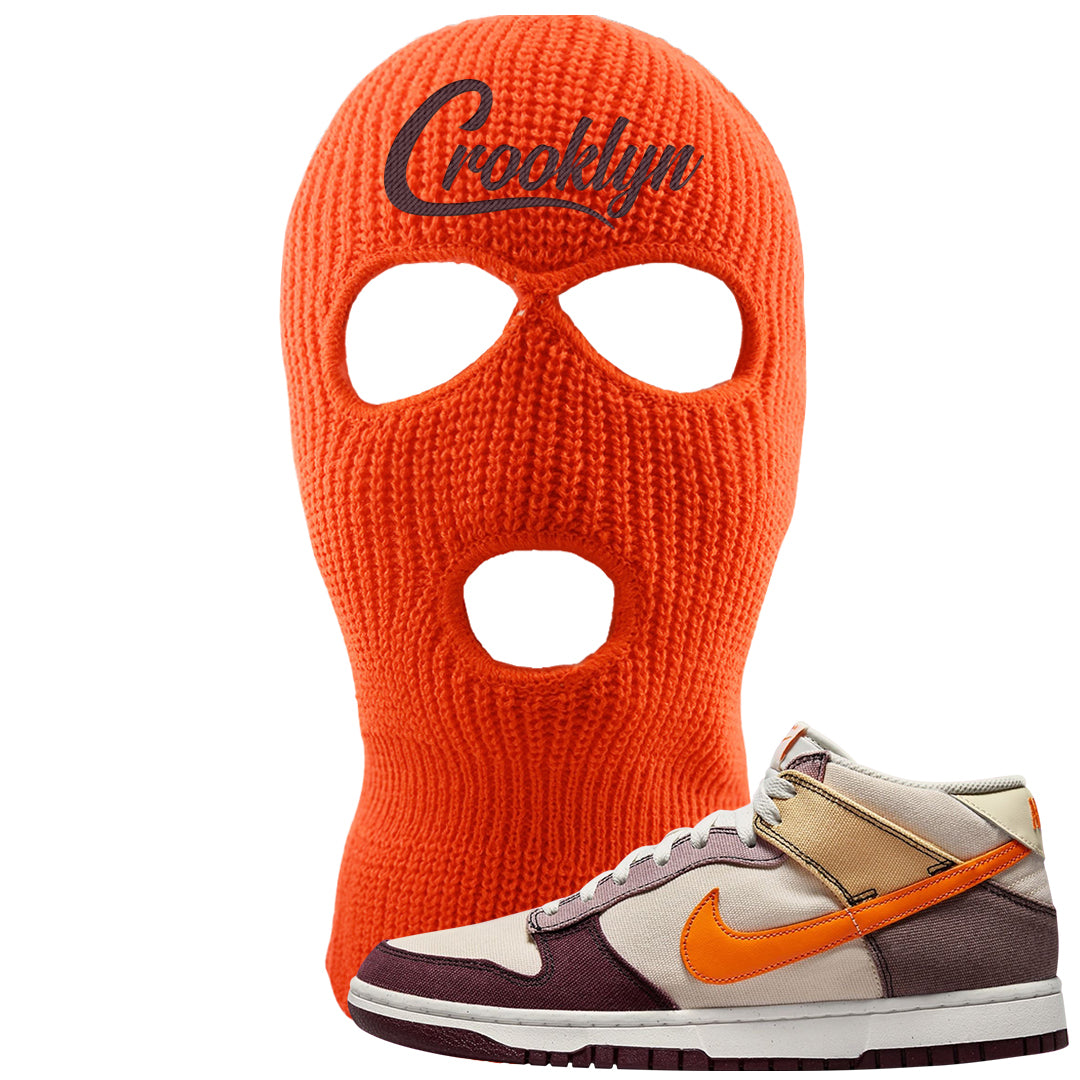 Coconut Milk Mid Dunks Ski Mask | Crooklyn, Orange
