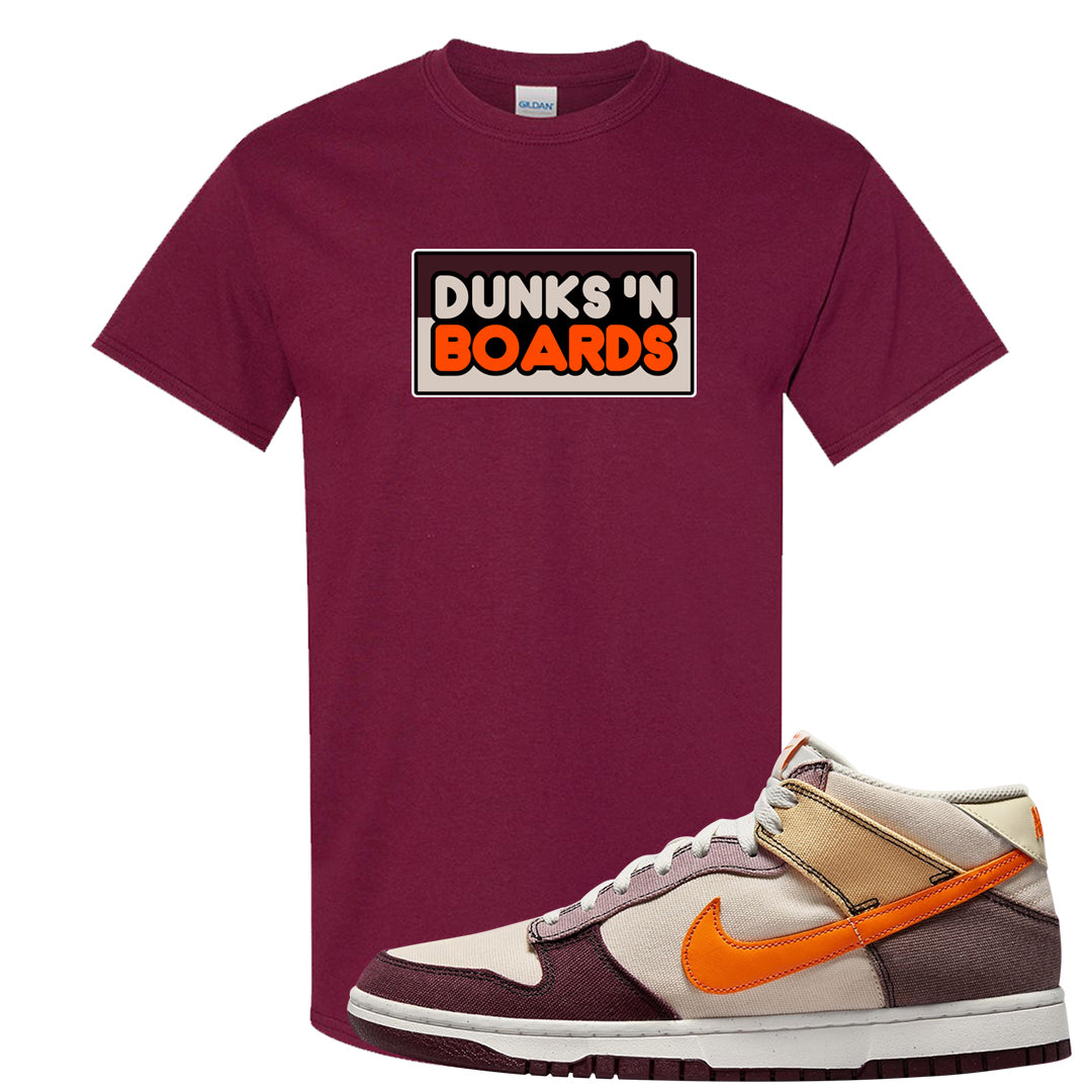 Coconut Milk Mid Dunks T Shirt | Dunks N Boards, Maroon