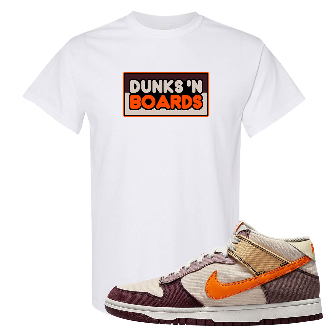 Coconut Milk Mid Dunks T Shirt | Dunks N Boards, White