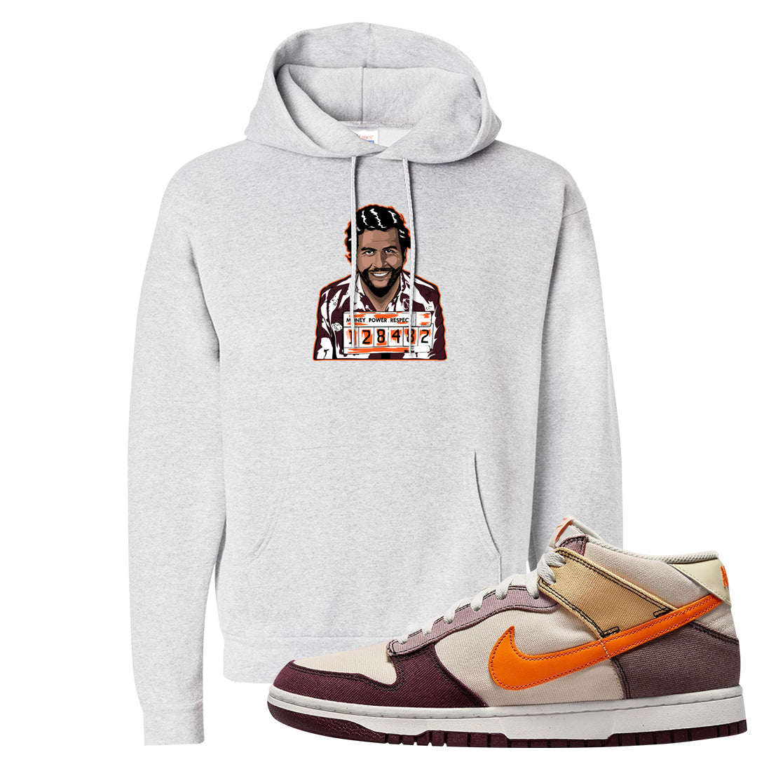 Coconut Milk Mid Dunks Hoodie | Escobar Illustration, Ash