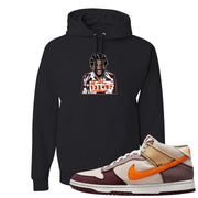 Coconut Milk Mid Dunks Hoodie | Escobar Illustration, Black