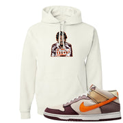 Coconut Milk Mid Dunks Hoodie | Escobar Illustration, White