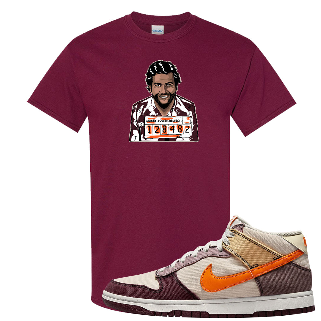 Coconut Milk Mid Dunks T Shirt | Escobar Illustration, Maroon