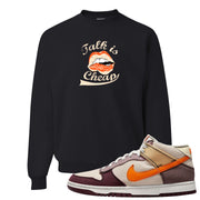 Coconut Milk Mid Dunks Crewneck Sweatshirt | Talk Lips, Black