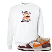 Coconut Milk Mid Dunks Crewneck Sweatshirt | Talk Lips, White