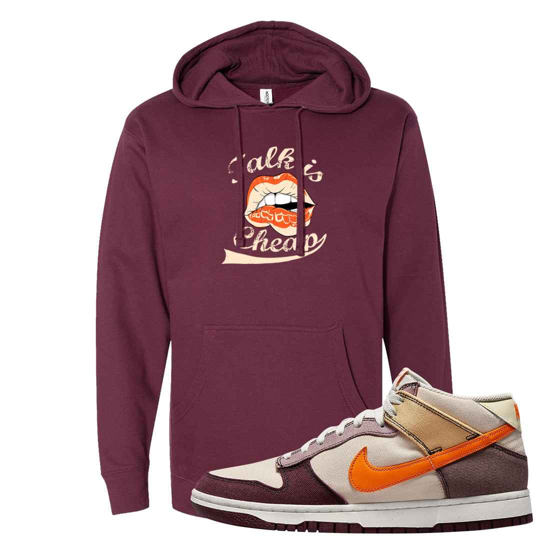 Coconut Milk Mid Dunks Hoodie | Talk Lips, Maroon