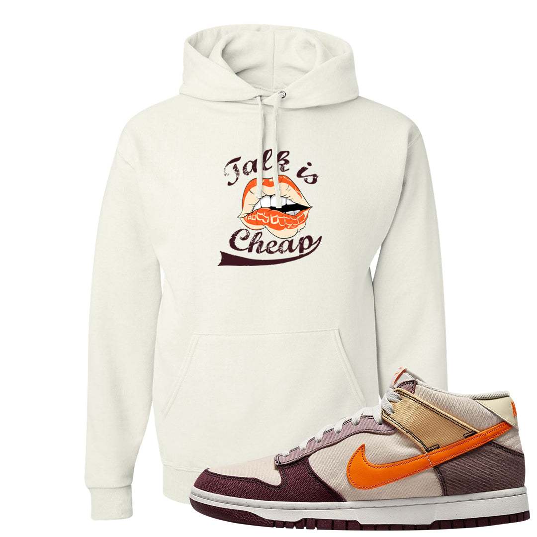 Coconut Milk Mid Dunks Hoodie | Talk Lips, White